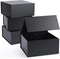 4-Pack Black Magnetic Gift Boxes with Lids (8 × 8 × 4 in) – Glossy Square Collapsible Gift Boxes for Birthdays, Weddings, Mother’s Day & Bridesmaid/Groomsman Proposals (Black 4pcs/8x8x4)